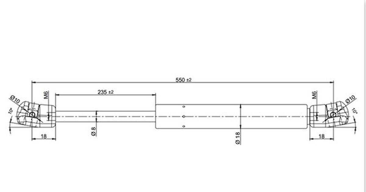 Chevrolet Captiva Ön Kaput Amortisör BOY 550 [Cey] (96830124)